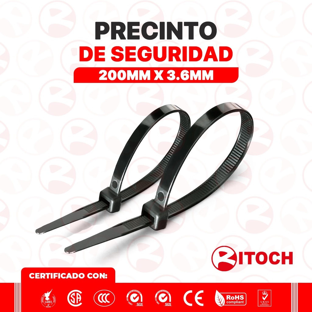 [000000001000650772] Precinto Negro Lahacendosa 200X3,5MM
