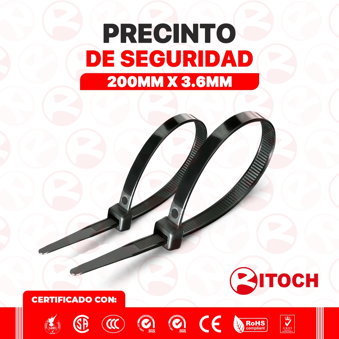 Precinto Negro Lahacendosa 200X3,5MM