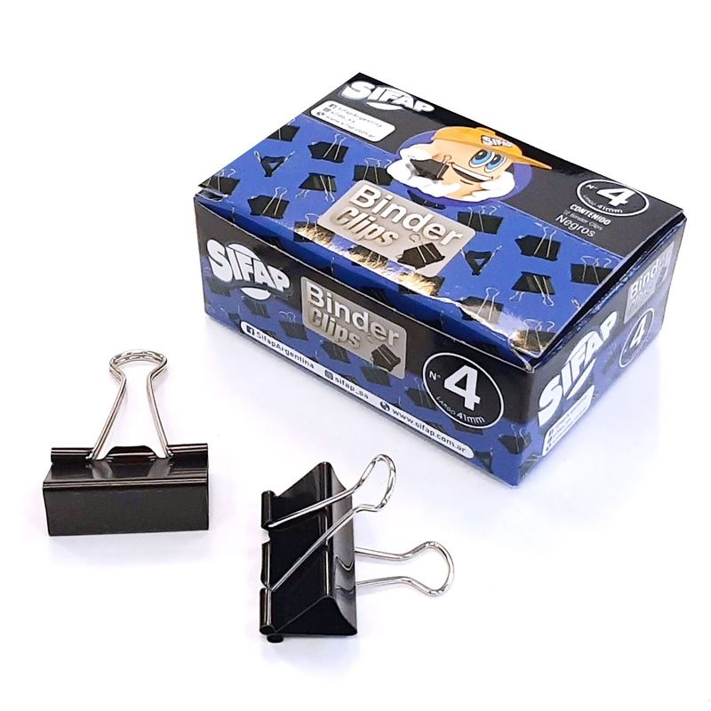 [000000001000641507] Clip Negro Por 12 Unidades En Caja Sifap 41MMX12U