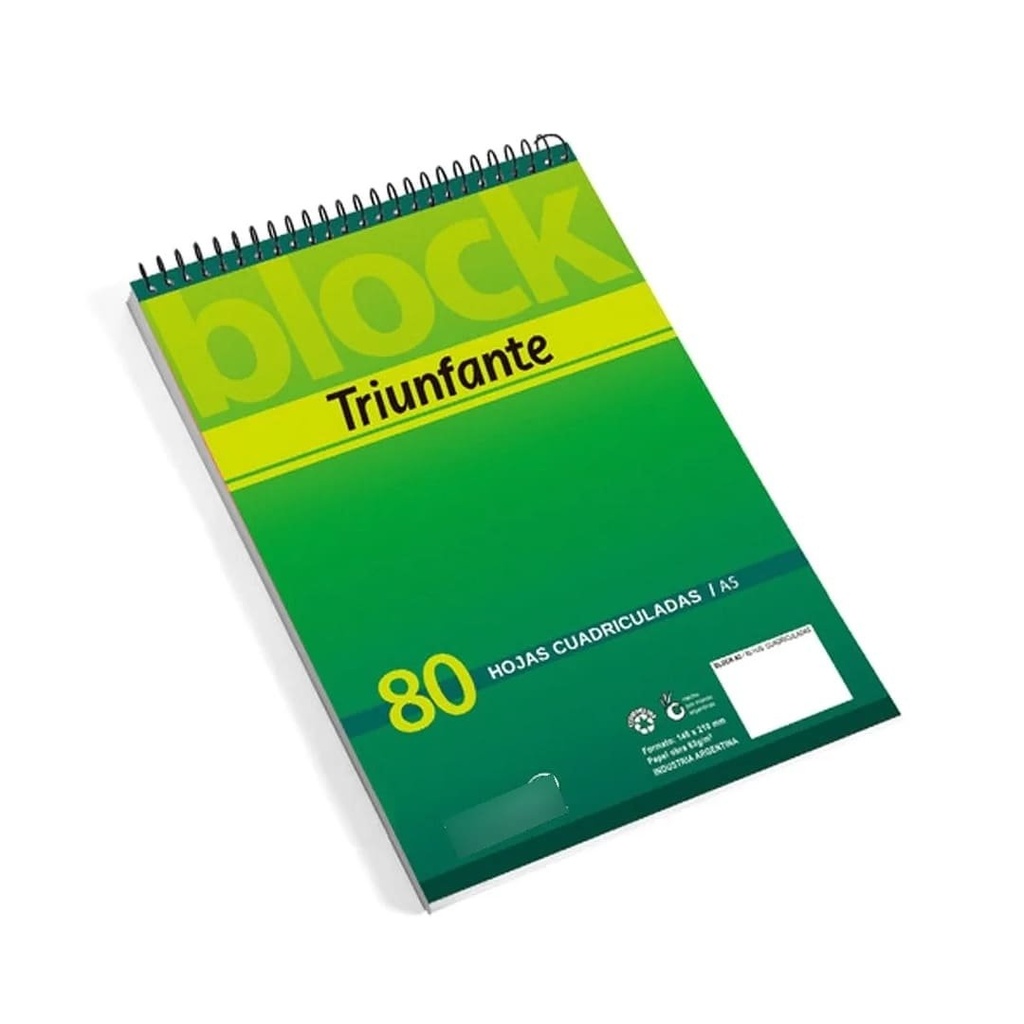 [000000001000641650] Cuaderno Triunfante BLOCK A5 CUAD