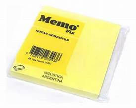 Notas Autoadhesivas Amarillo Memo Fix 4,6X7,4CM