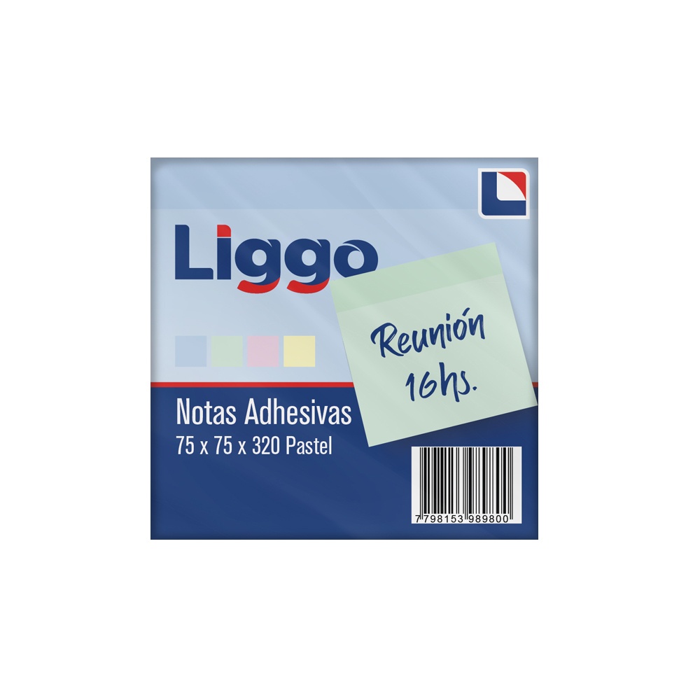 [000000001000640881] Notas Autoadhesivas Pastel Liggo Trade 75X75MM