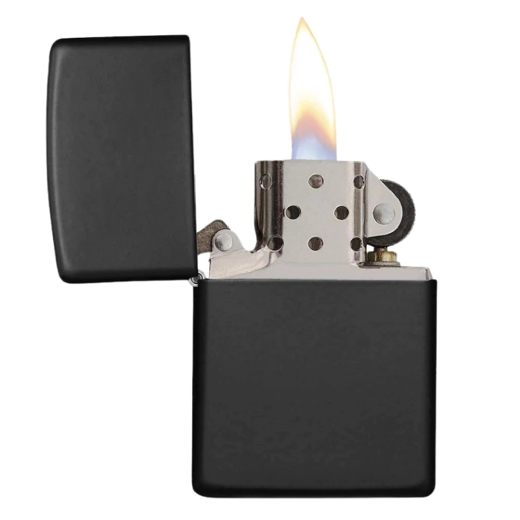 Encendedor Tipo Zippo Negro Liso A Bencina
